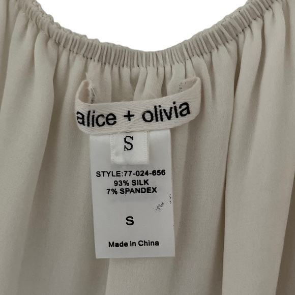 ALICE + OLIVIA Silk Beaded Trim Halter Top - Picture 13 of 16